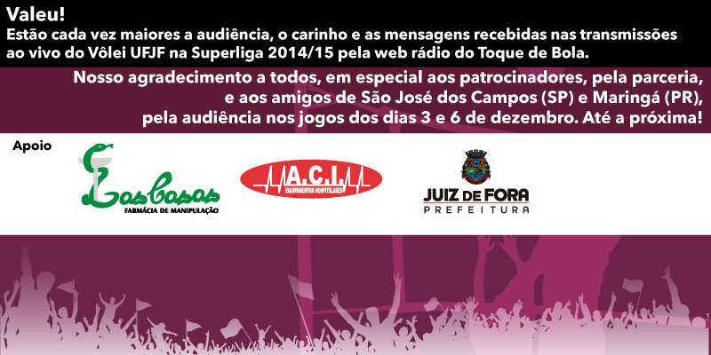 Leia mais sobre o artigo Com emoção? Veja, com a narração do Toque de Bola, os pontos finais dos sets nos 3 a 0 da UFJF sobre Maringá