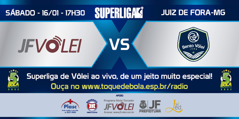 Leia mais sobre o artigo Agora embala? JF Vôlei recebe o Bento e Toque transmite ao vivo