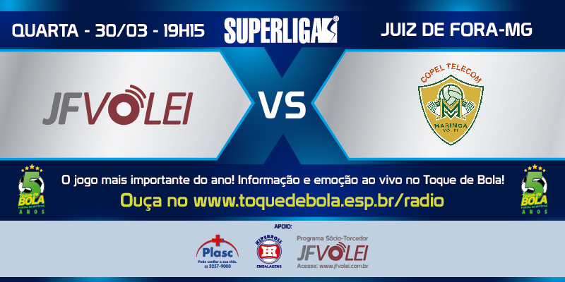 Leia mais sobre o artigo Informação e emoção ao vivo no Toque de Bola:  JF Vôlei x Maringá vale vaga na próxima Superliga