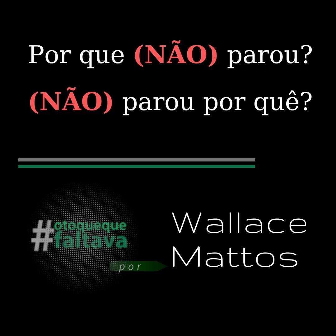Leia mais sobre o artigo Por que (não) parou? (Não) Parou por quê?