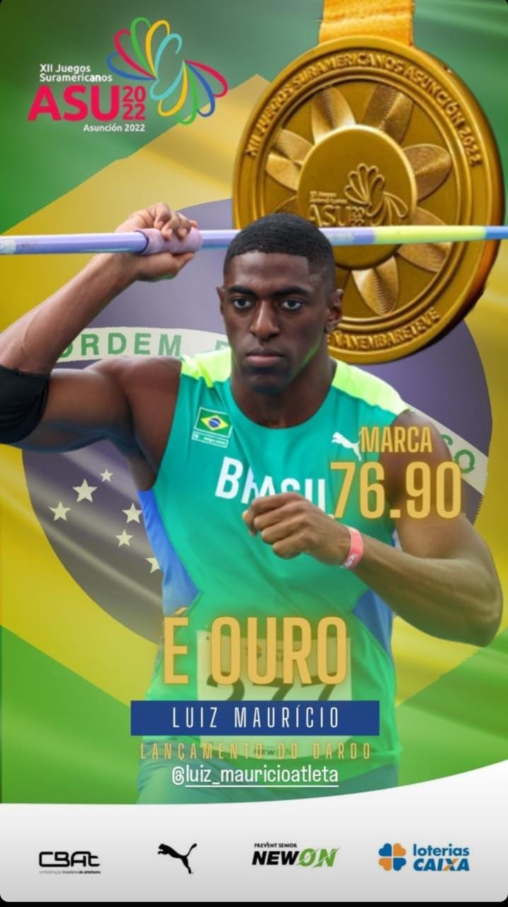 Leia mais sobre o artigo Na última chance! Luiz Maurício é campeão sul-americano no lançamento de dardo