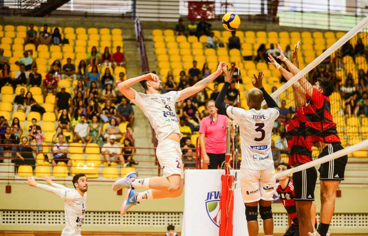 Leia mais sobre o artigo JF Vôlei vence amistoso contra o Flamengo em teste para Superliga C